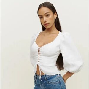 REFORMATION Barrett Linen Top size 4